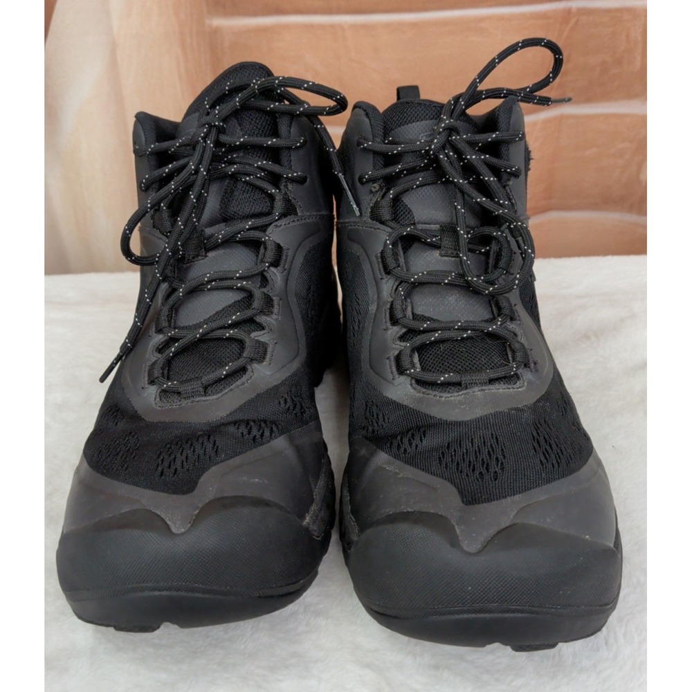 Keen Nxis Speed Mid 1026110 Black Canvas Lace Up Hiking Boots - Picture 2 of 10